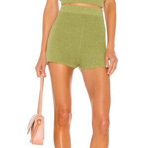 NWT Revolve L'Academie Maja Shorts Green Knit Women’s Large